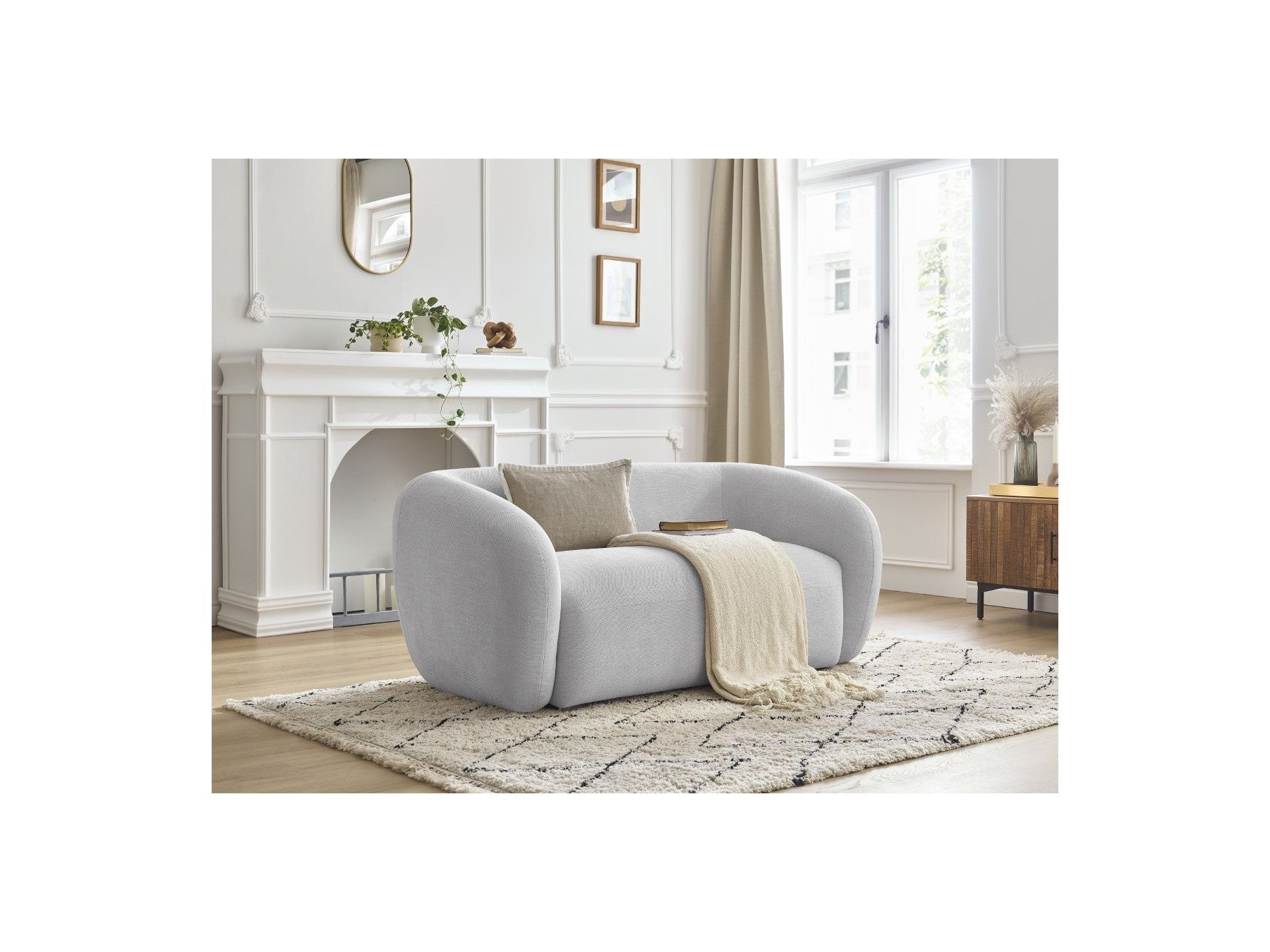 Celine - Canapé Droit Fixe 2 Places - Tissu Lisse