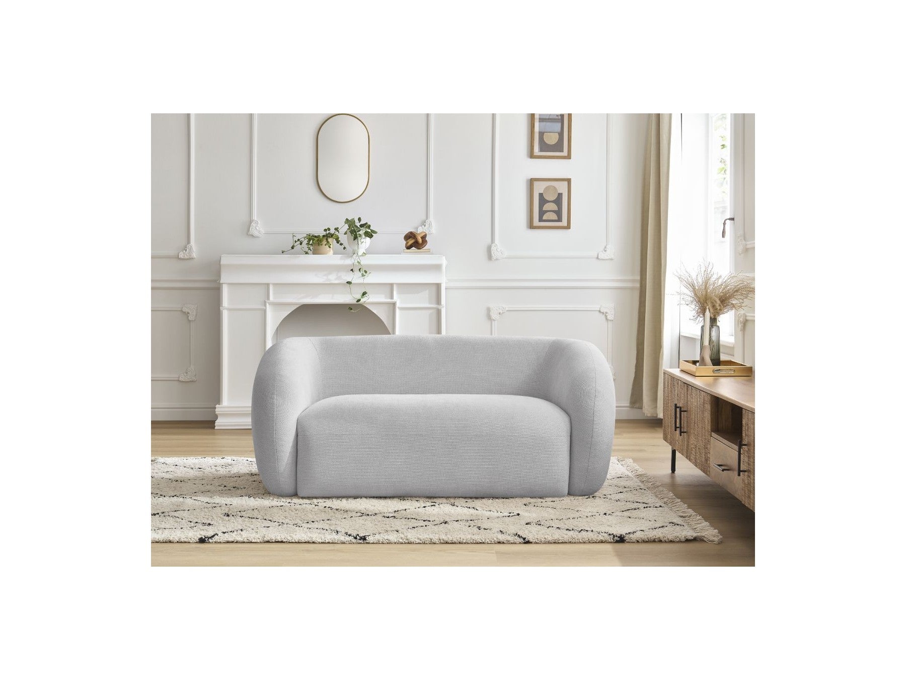 Celine - Canapé Droit Fixe 2 Places - Tissu Lisse
