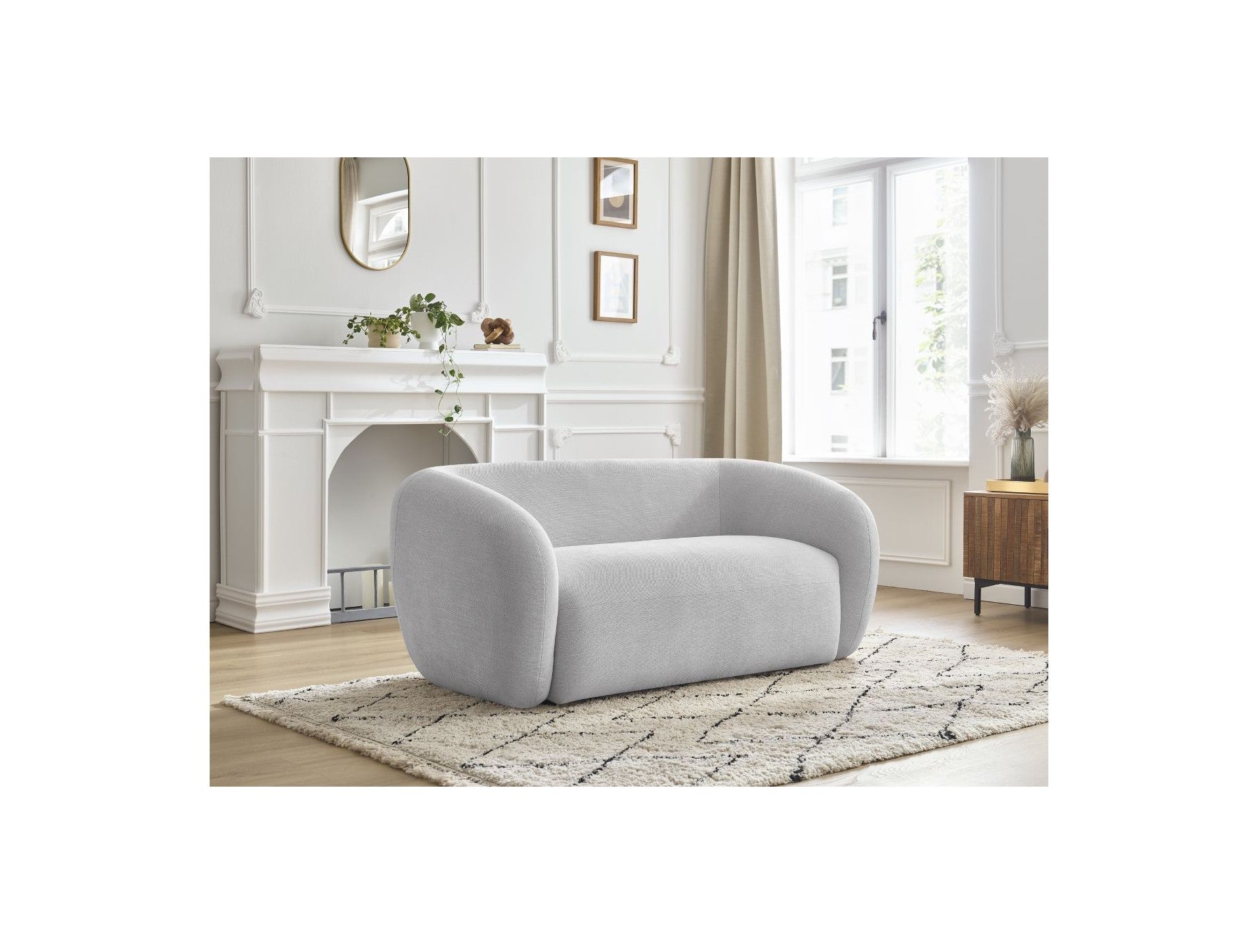 Celine - Canapé Droit Fixe 2 Places - Tissu Lisse