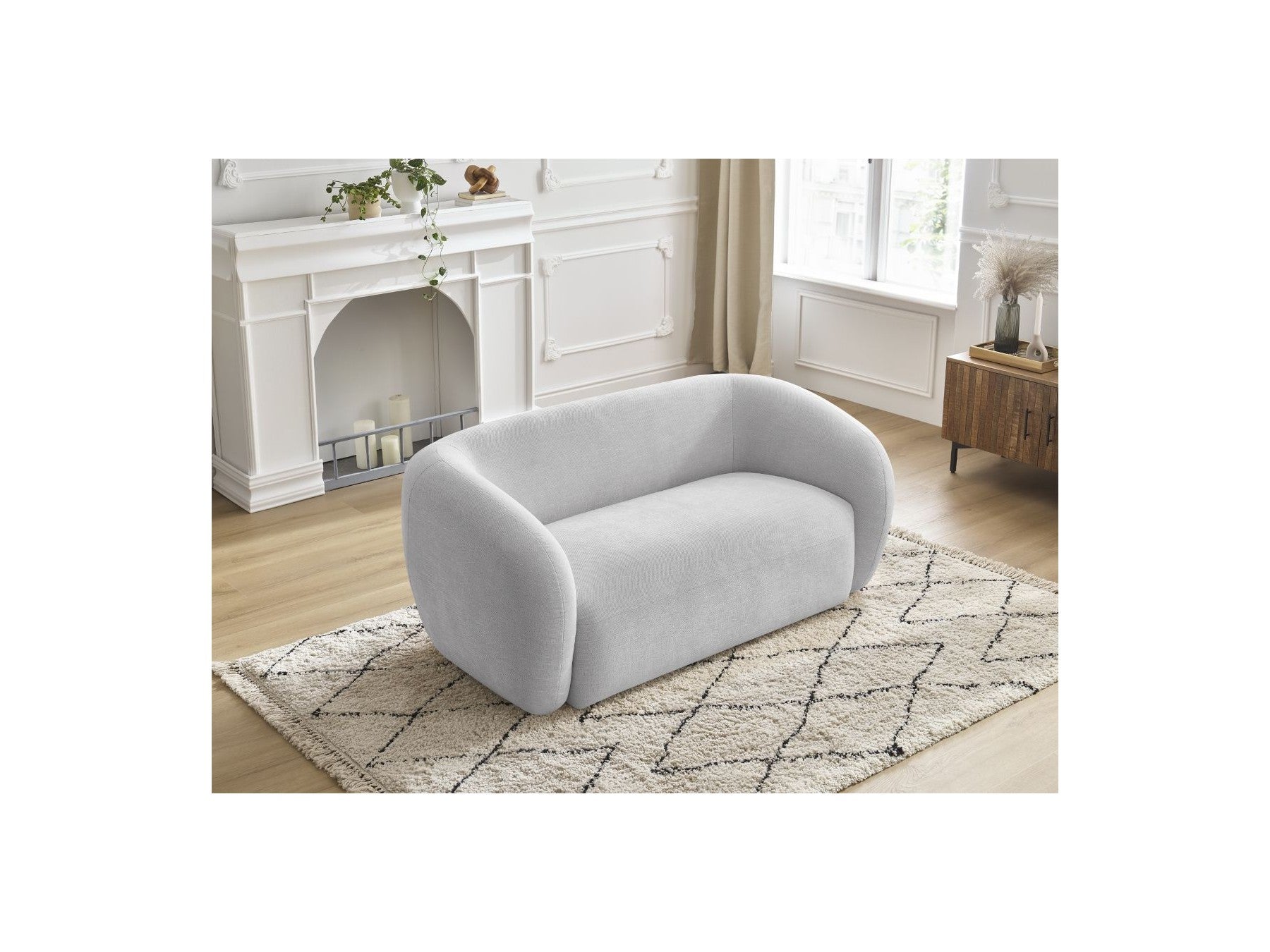 Celine - Canapé Droit Fixe 2 Places - Tissu Lisse