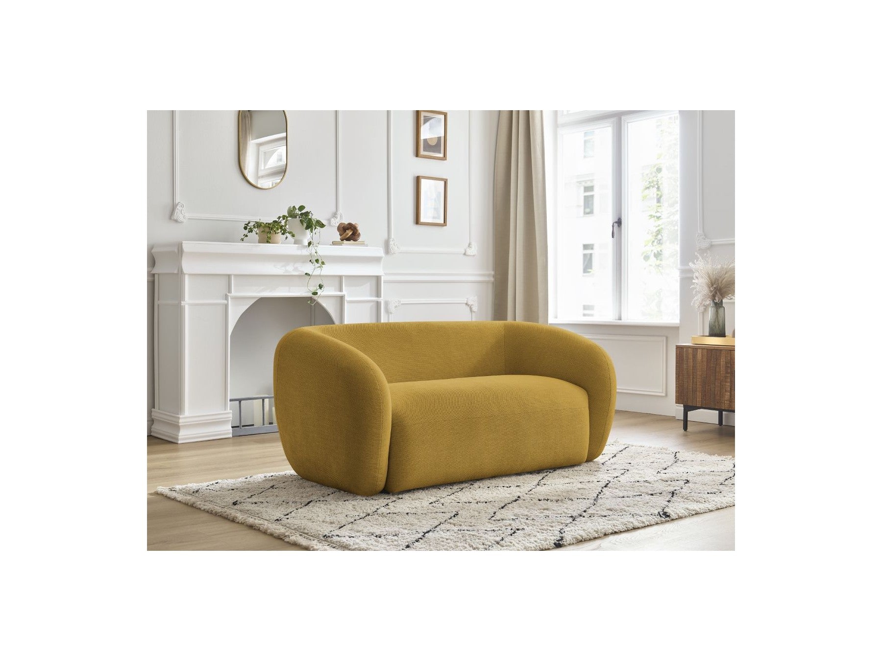 Celine - Canapé Droit Fixe 2 Places - Tissu Lisse