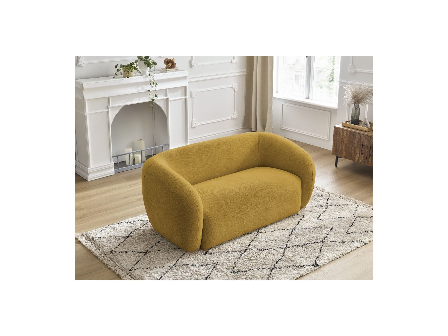 Celine - Canapé Droit Fixe 2 Places - Tissu Lisse
