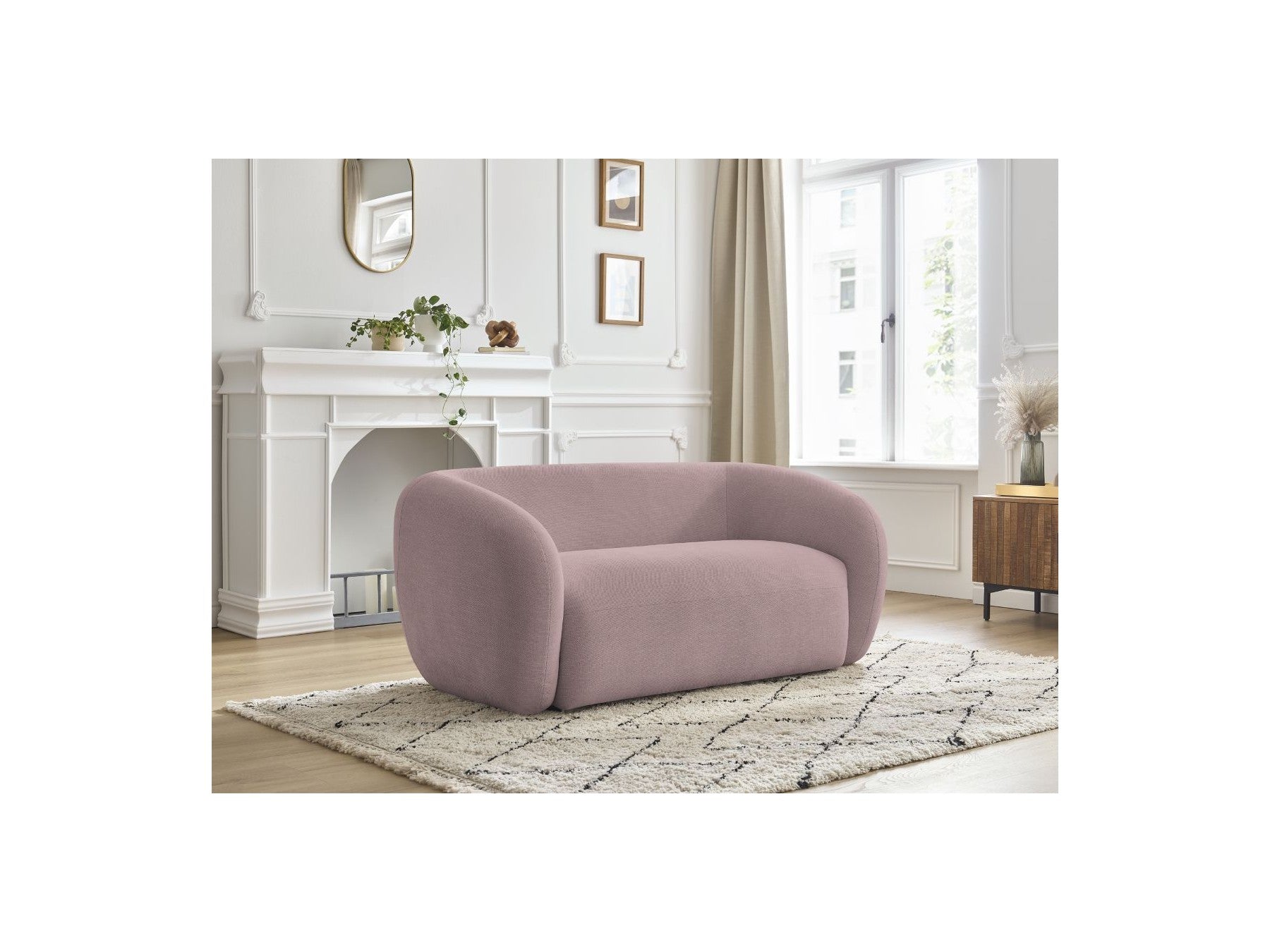 Celine - Canapé Droit Fixe 2 Places - Tissu Lisse