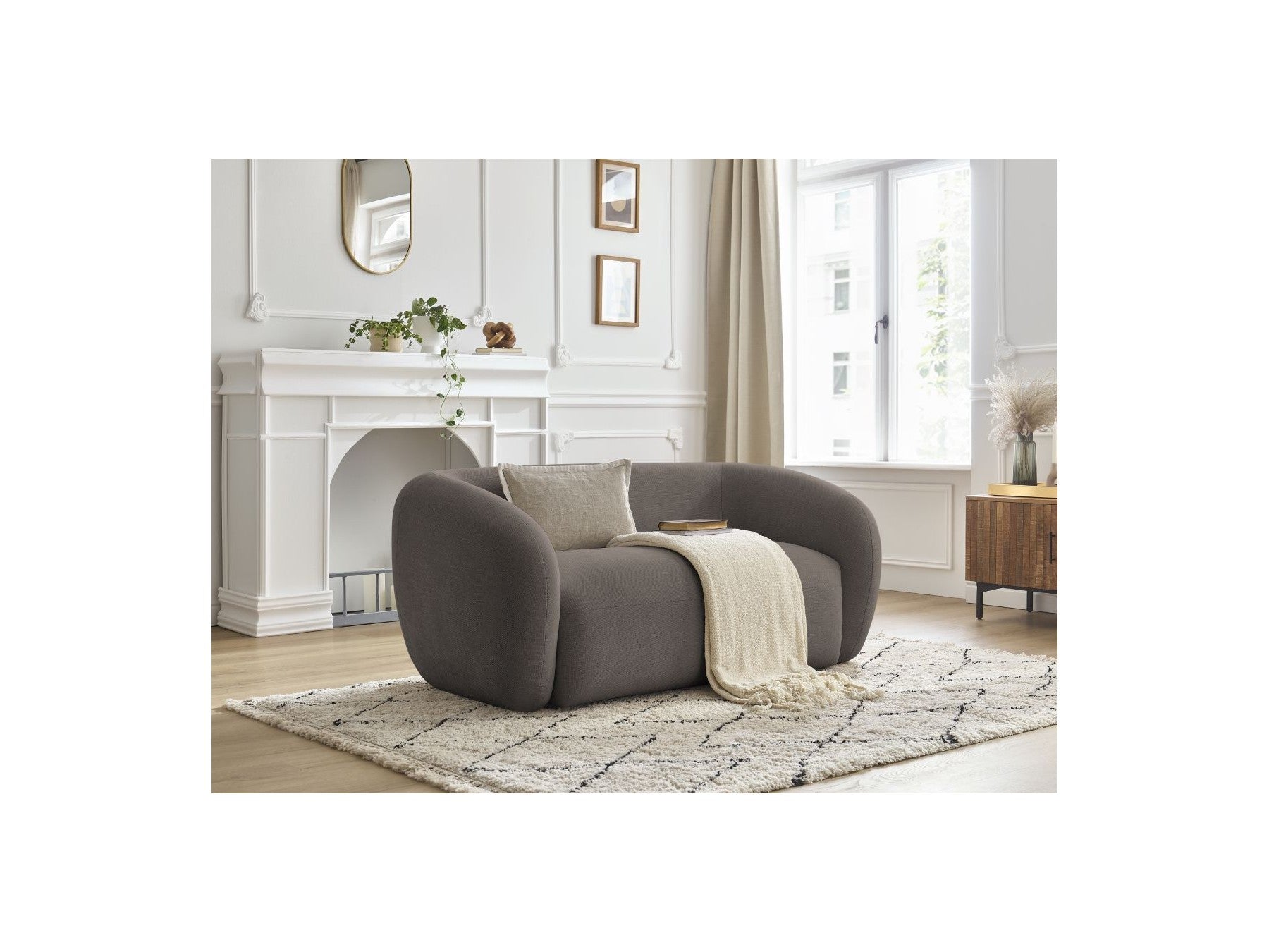 Celine - Canapé Droit Fixe 2 Places - Tissu Lisse