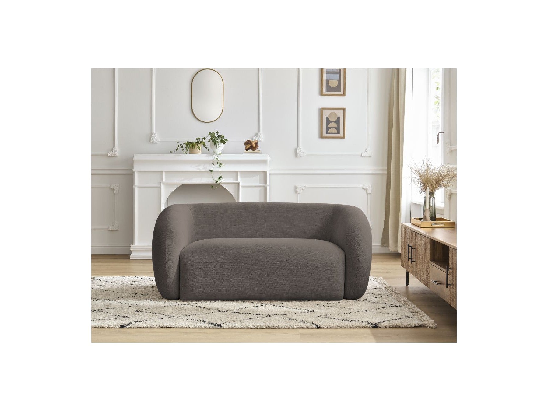 Celine - Canapé Droit Fixe 2 Places - Tissu Lisse