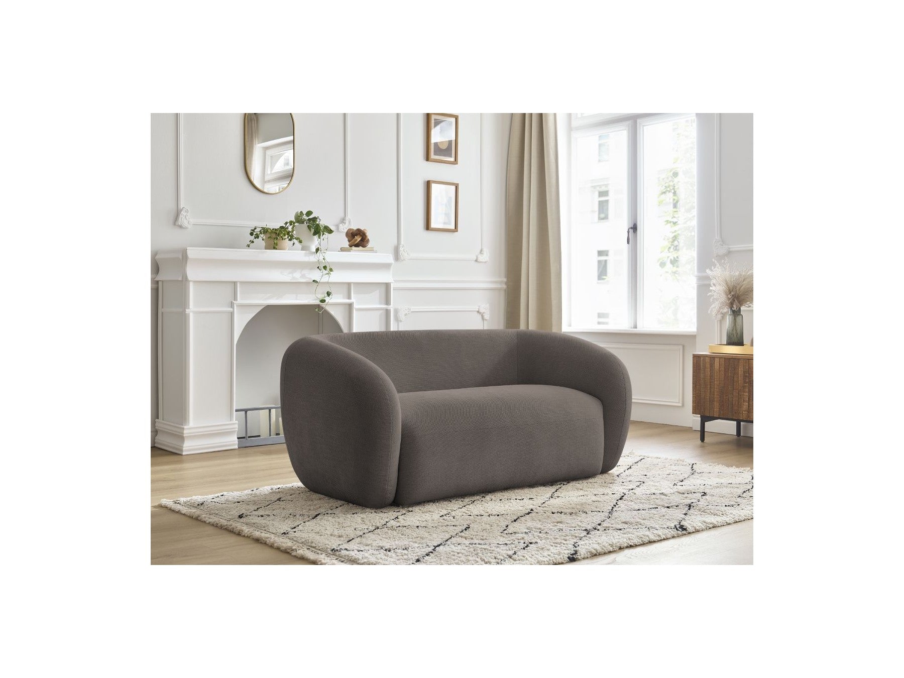 Celine - Canapé Droit Fixe 2 Places - Tissu Lisse