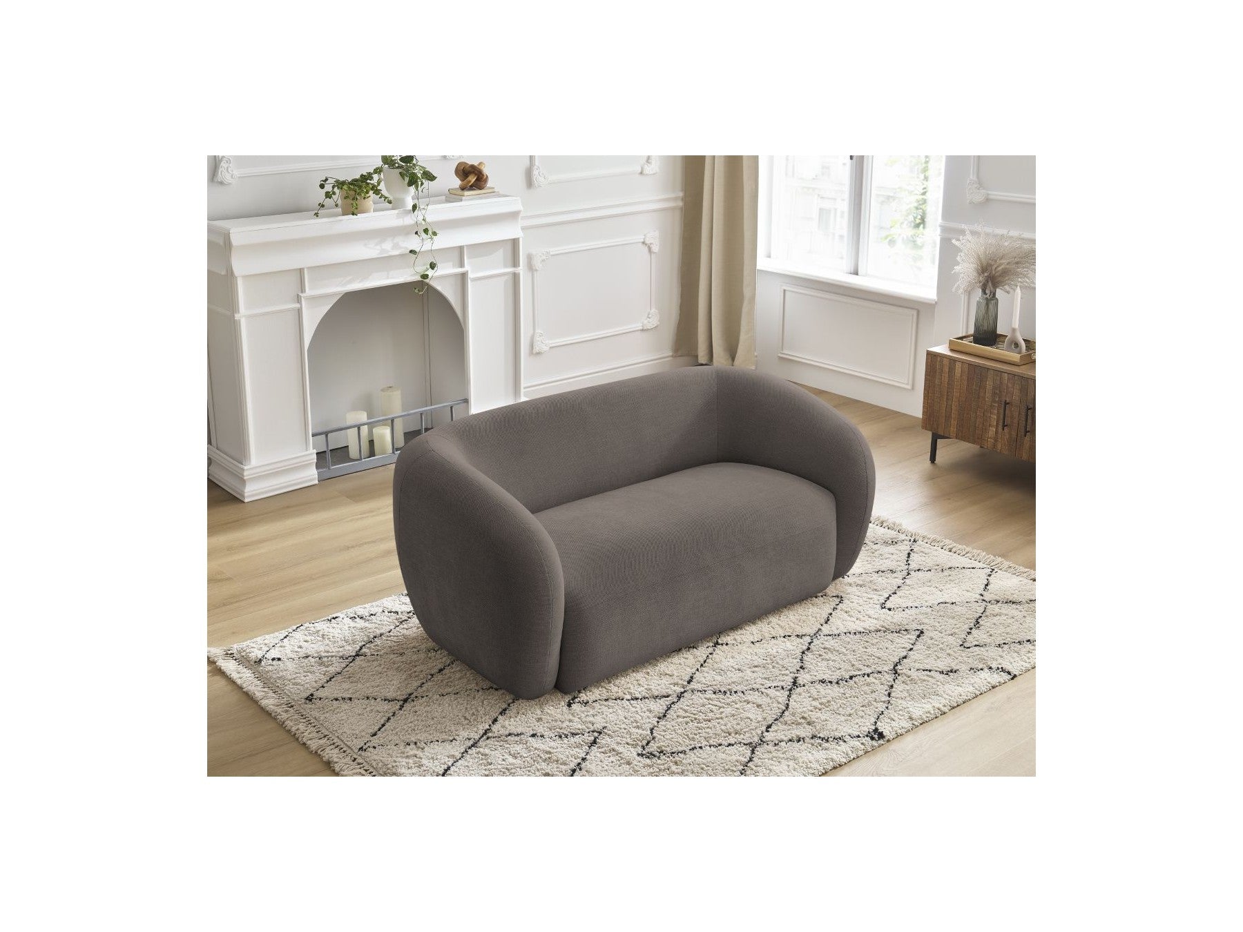 Celine - Canapé Droit Fixe 2 Places - Tissu Lisse