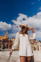 Aya Lin Playsuit White Viscose