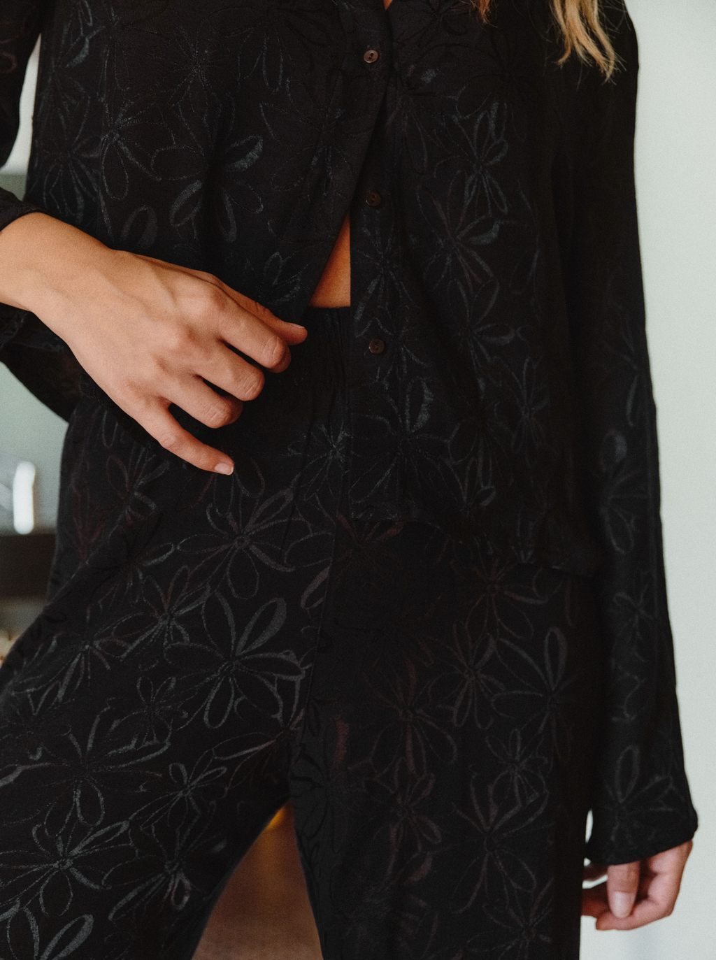 Black Bouquet Trousers