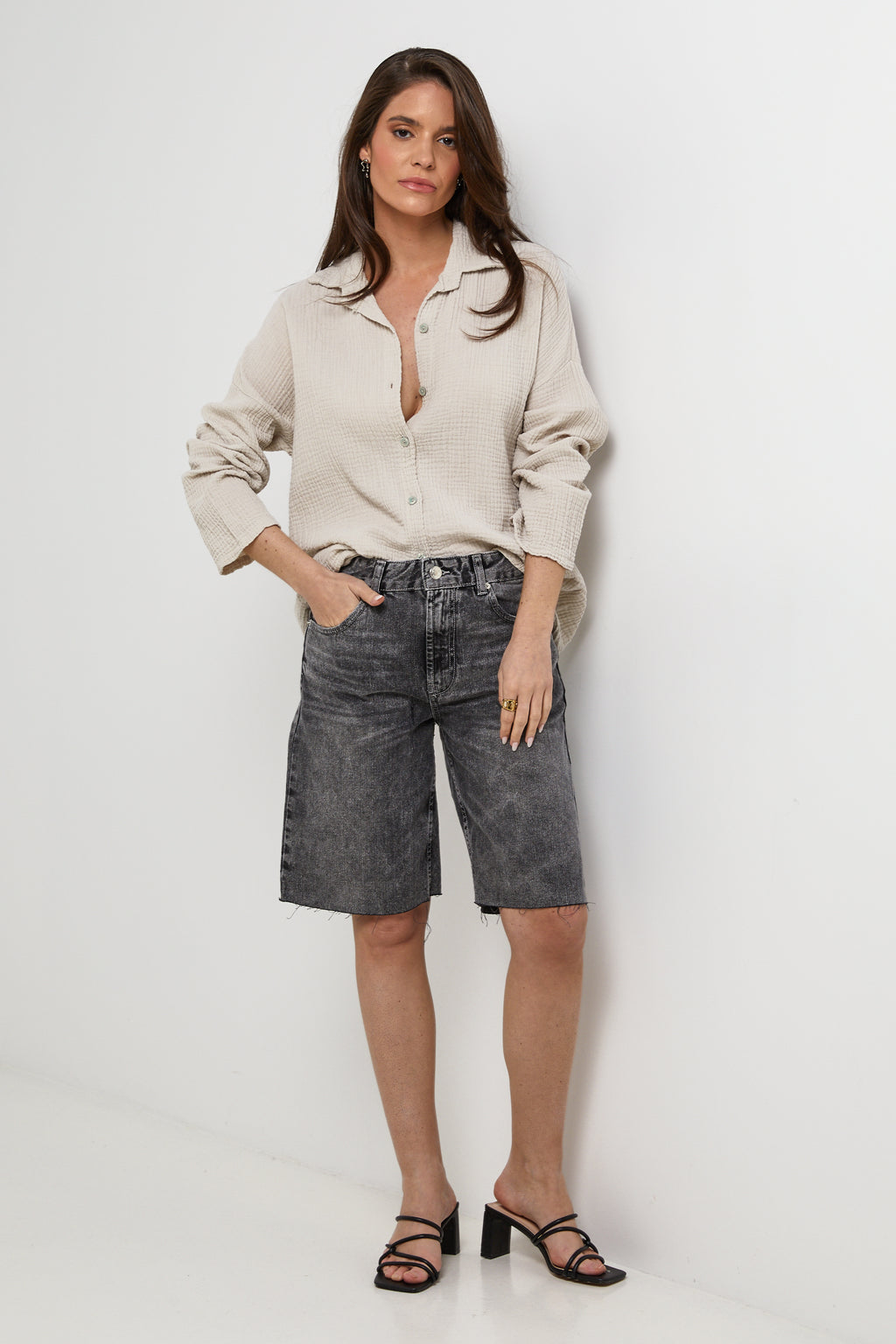 Camisa - Beige - Mujer