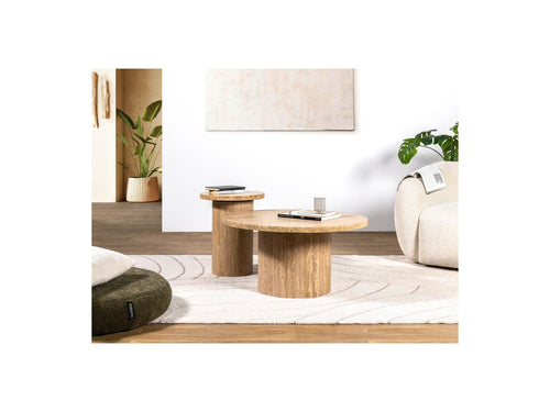 Table Basse - Boecia - Travertin Naturel - 2 Tailles