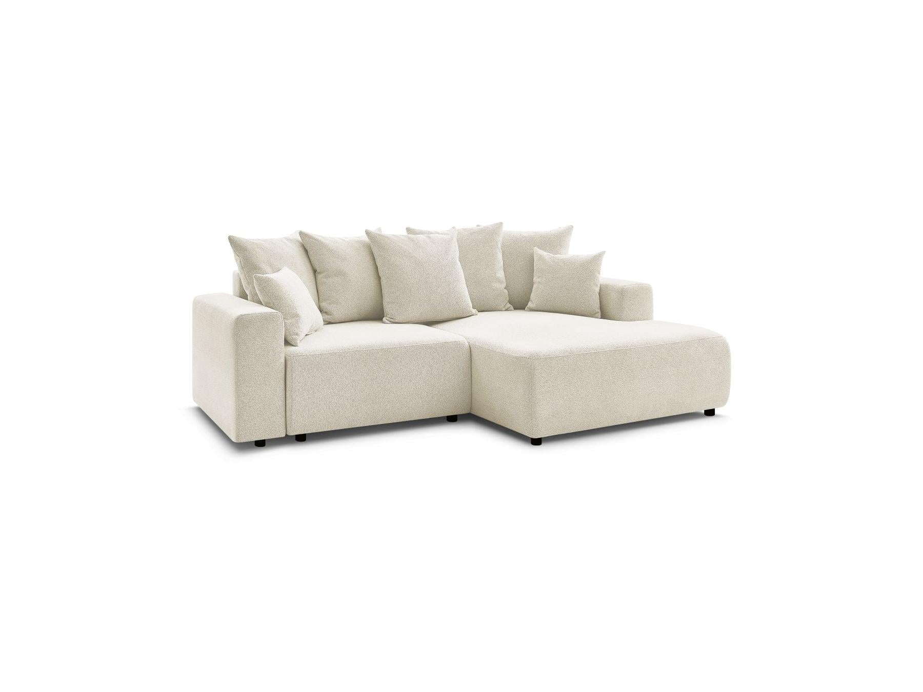 Atilla - Canapé D'Angle Convertible Coffre - Tissu Chiné - Angle Droit