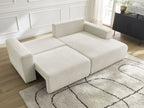 Atilla - Canapé D'Angle Convertible Coffre - Tissu Chiné - Angle Droit