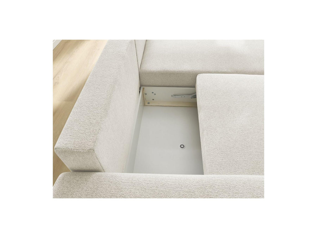 Atilla - Canapé D'Angle Convertible Coffre - Tissu Chiné - Angle Droit