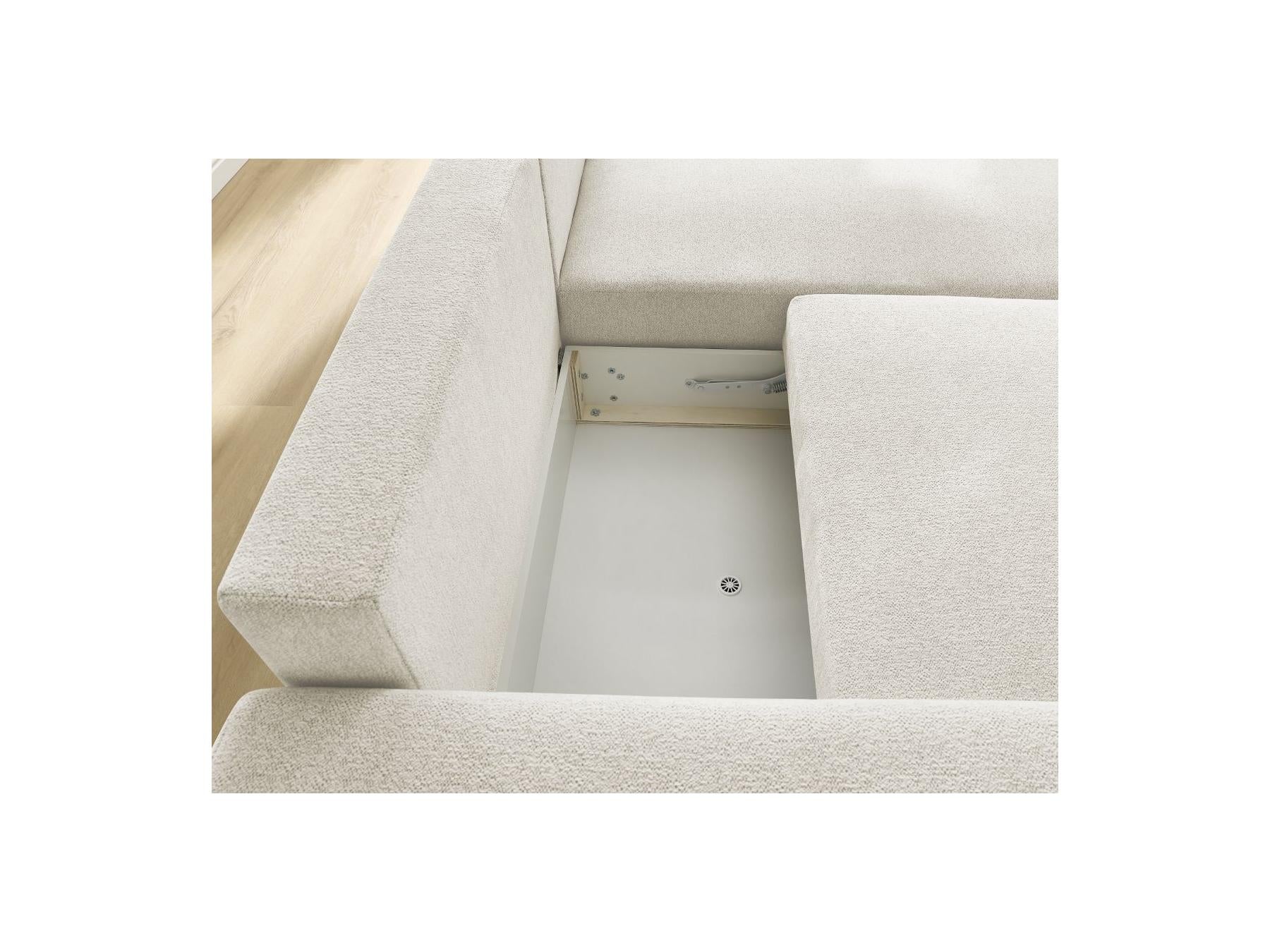 Atilla - Canapé D'Angle Convertible Coffre - Tissu Chiné - Angle Droit