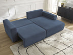 Atilla - Canapé D'Angle Convertible Coffre - Tissu Chiné - Angle Droit