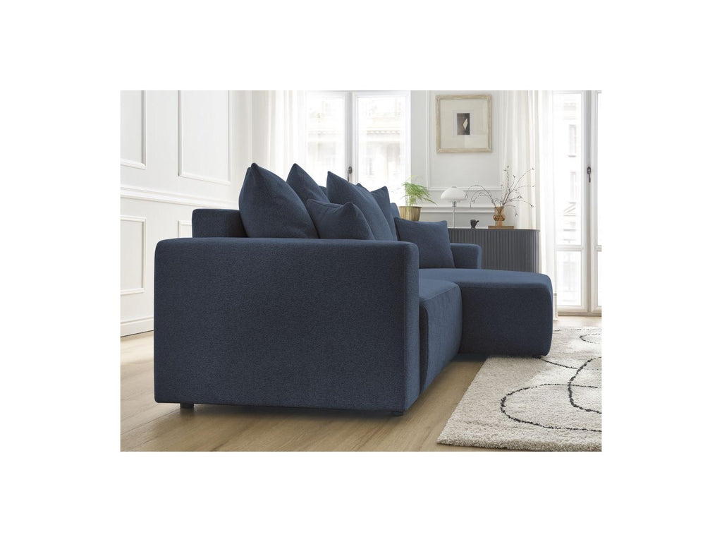 Atilla - Canapé D'Angle Convertible Coffre - Tissu Chiné - Angle Droit