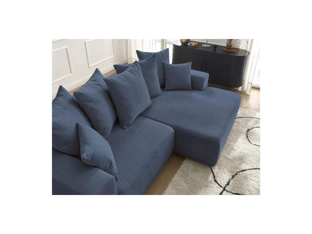 Atilla - Canapé D'Angle Convertible Coffre - Tissu Chiné - Angle Droit