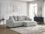 Atilla - Canapé D'Angle Convertible Coffre - Tissu Chiné - Angle Droit