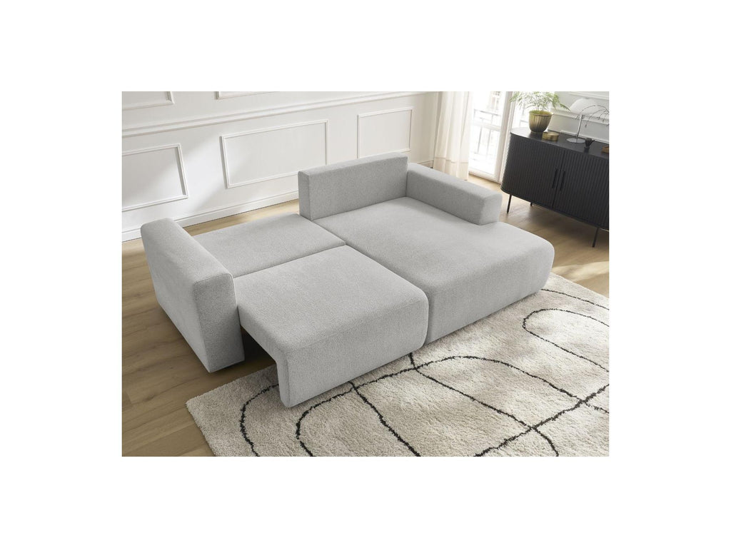 Atilla - Canapé D'Angle Convertible Coffre - Tissu Chiné - Angle Droit