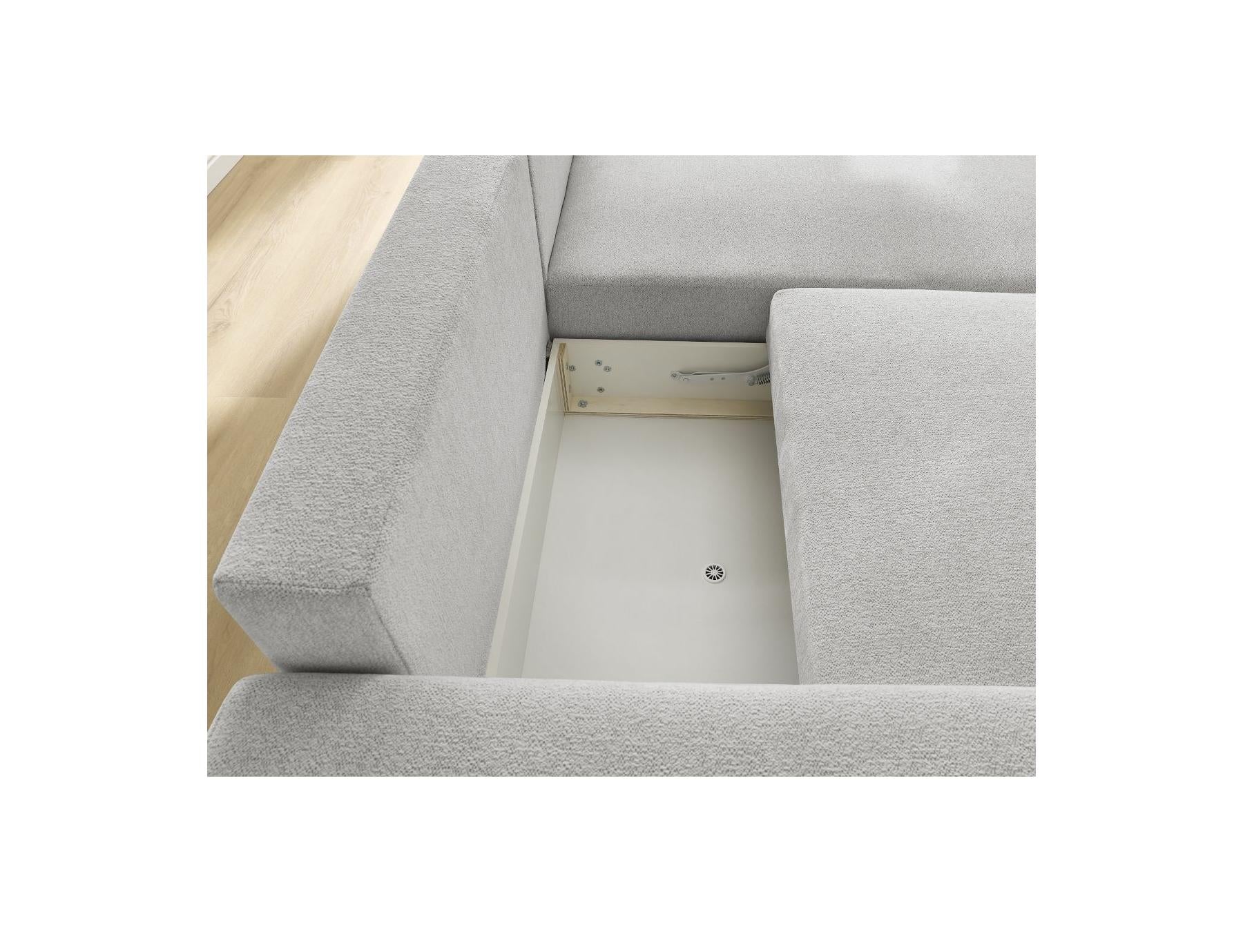 Atilla - Canapé D'Angle Convertible Coffre - Tissu Chiné - Angle Droit