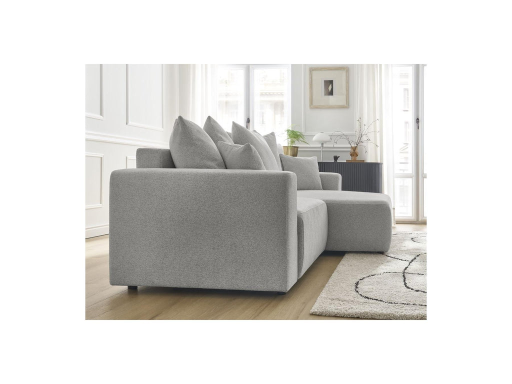 Atilla - Canapé D'Angle Convertible Coffre - Tissu Chiné - Angle Droit