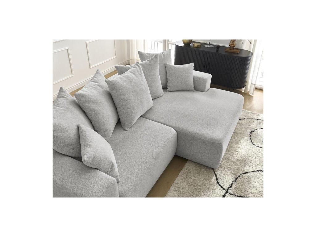 Atilla - Canapé D'Angle Convertible Coffre - Tissu Chiné - Angle Droit