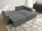 Atilla - Canapé D'Angle Convertible Coffre - Tissu Chiné - Angle Droit