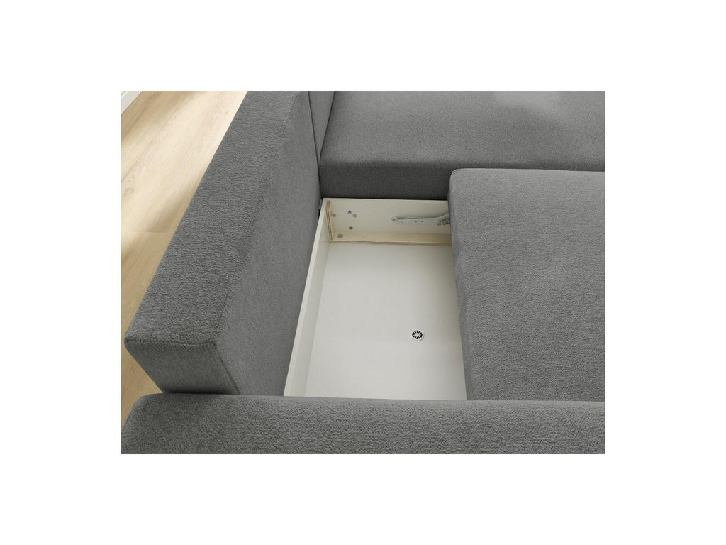 Atilla - Canapé D'Angle Convertible Coffre - Tissu Chiné - Angle Droit