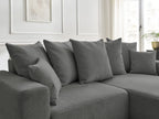 Atilla - Canapé D'Angle Convertible Coffre - Tissu Chiné - Angle Droit