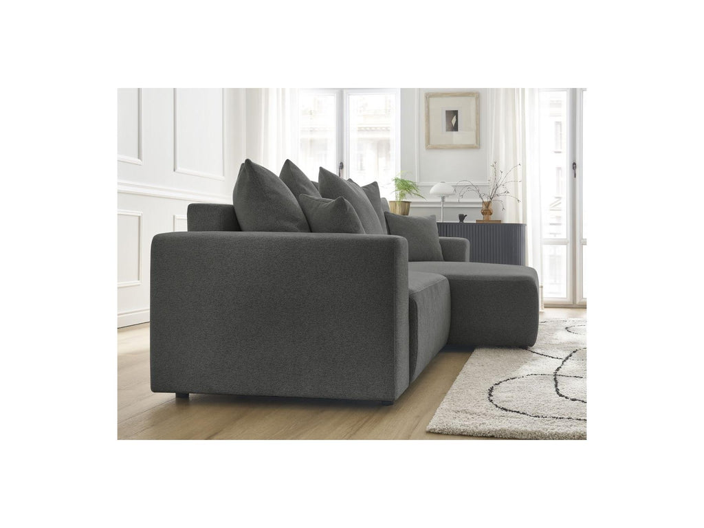 Atilla - Canapé D'Angle Convertible Coffre - Tissu Chiné - Angle Droit
