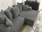 Atilla - Canapé D'Angle Convertible Coffre - Tissu Chiné - Angle Droit