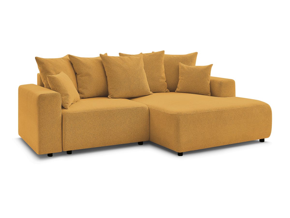 Atilla - Canapé D'Angle Convertible Coffre - Tissu Chiné - Angle Droit