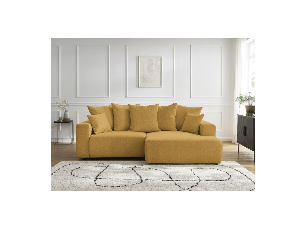 Atilla - Canapé D'Angle Convertible Coffre - Tissu Chiné - Angle Droit