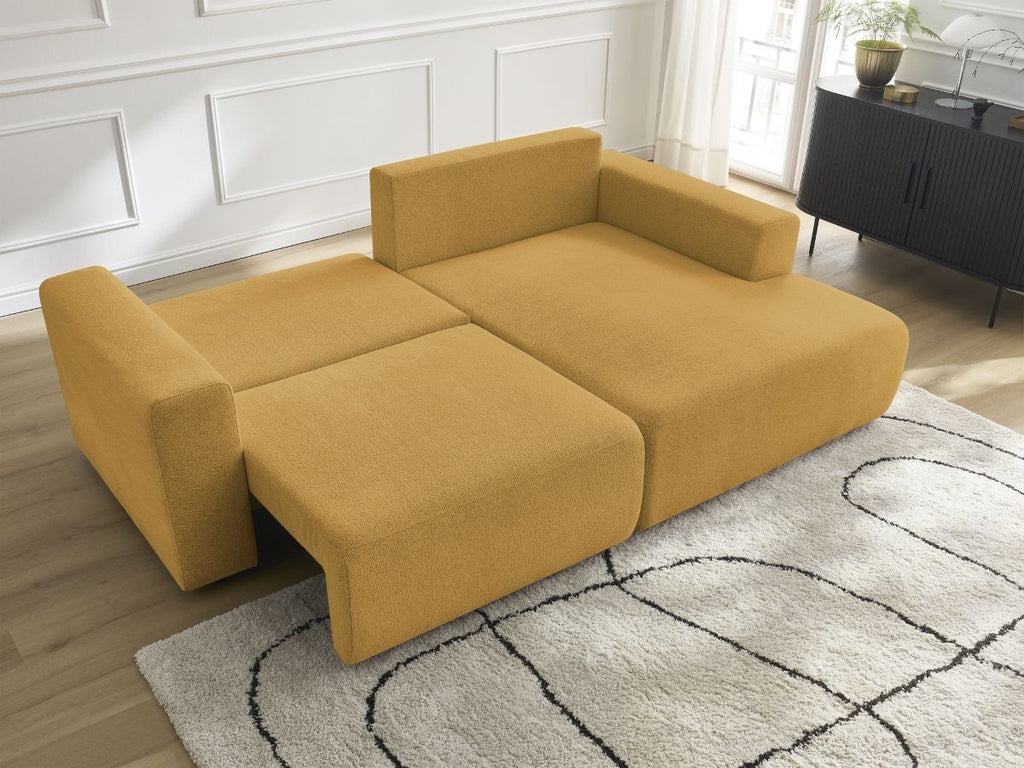 Atilla - Canapé D'Angle Convertible Coffre - Tissu Chiné - Angle Droit