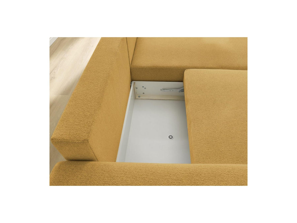 Atilla - Canapé D'Angle Convertible Coffre - Tissu Chiné - Angle Droit