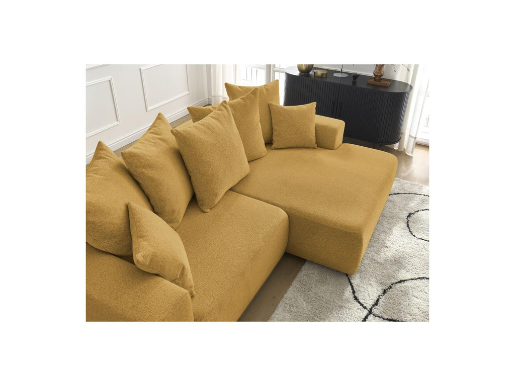 Atilla - Canapé D'Angle Convertible Coffre - Tissu Chiné - Angle Droit