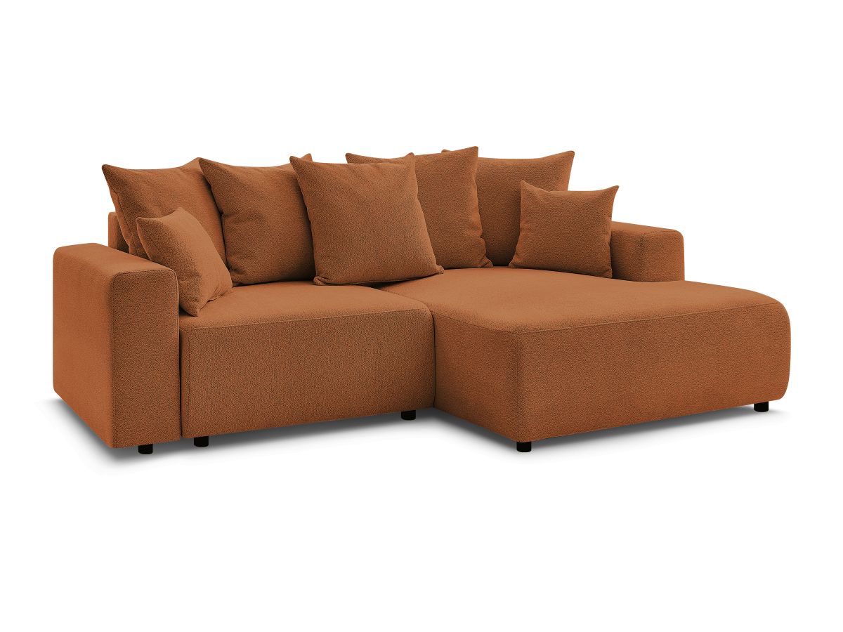 Atilla - Canapé D'Angle Convertible Coffre - Tissu Chiné - Angle Droit
