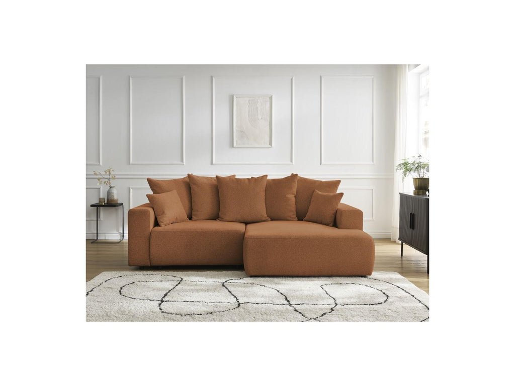 Atilla - Canapé D'Angle Convertible Coffre - Tissu Chiné - Angle Droit