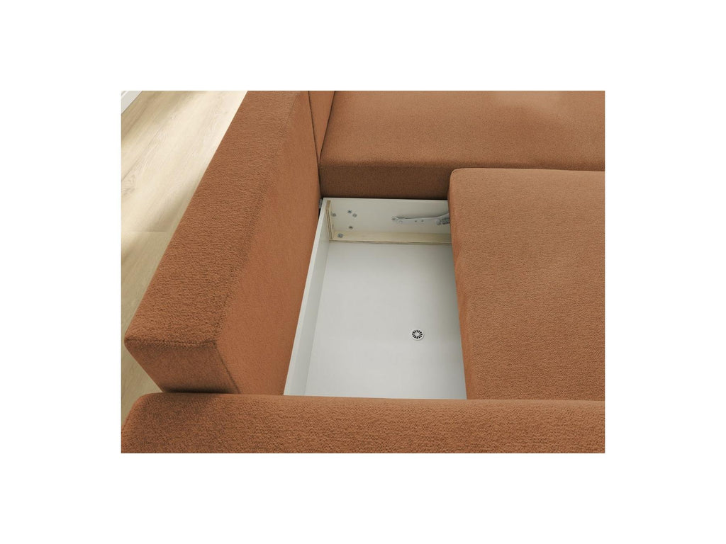 Atilla - Canapé D'Angle Convertible Coffre - Tissu Chiné - Angle Droit