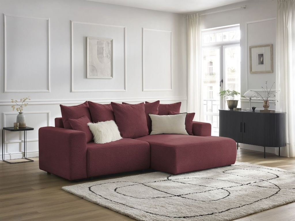 Atilla - Canapé D'Angle Convertible Coffre - Tissu Chiné - Angle Droit
