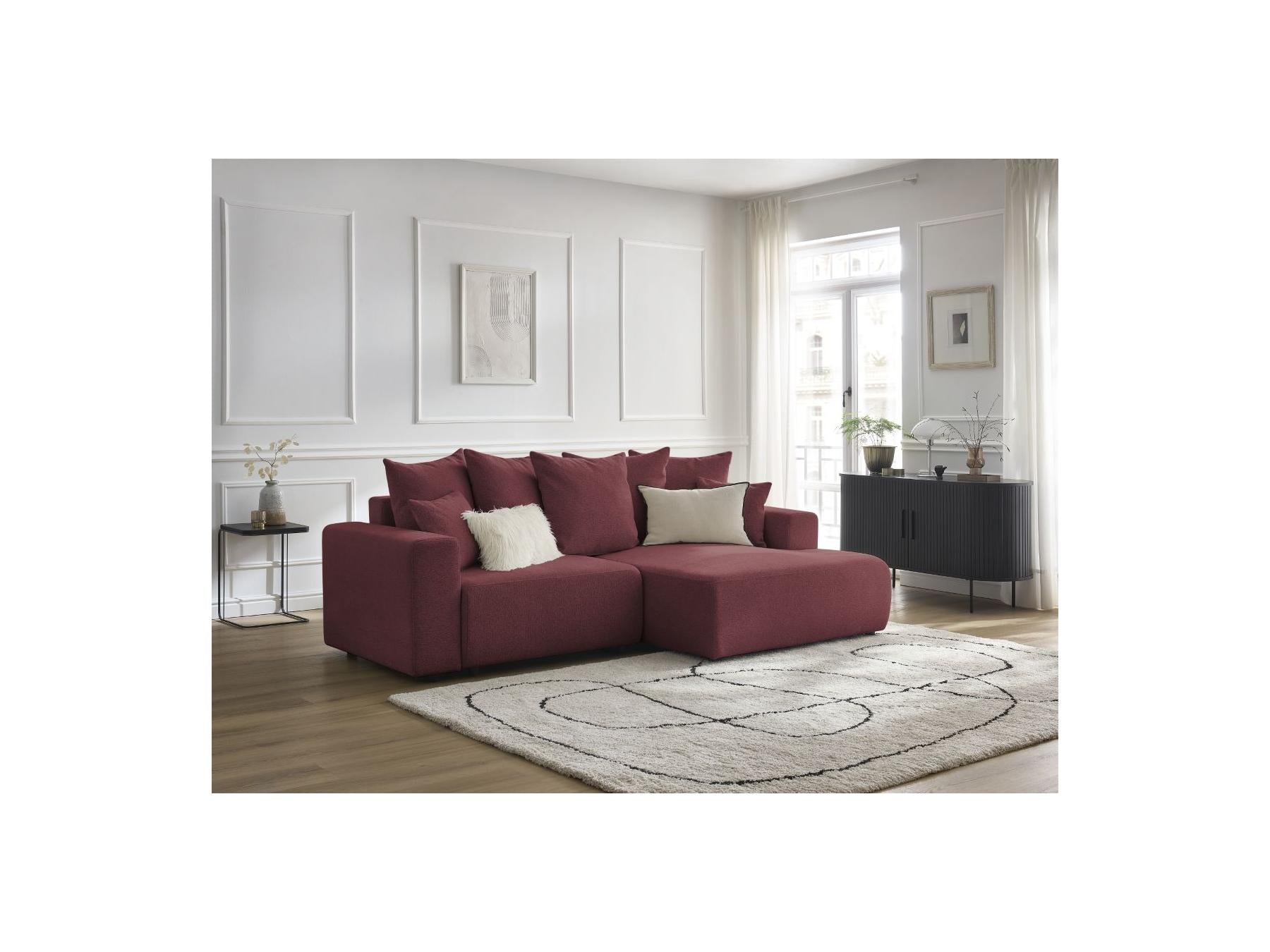 Atilla - Canapé D'Angle Convertible Coffre - Tissu Chiné - Angle Droit