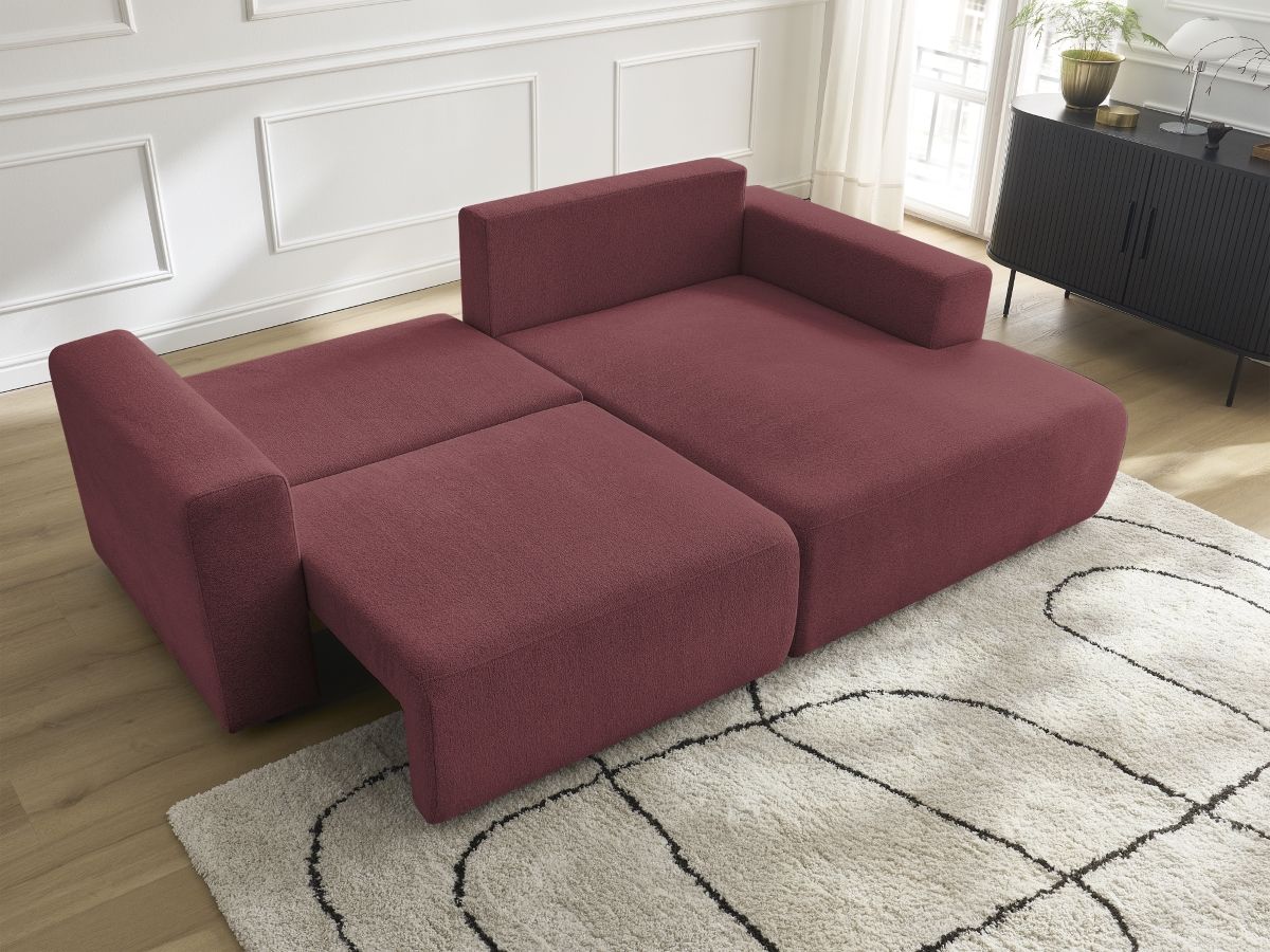 Atilla - Canapé D'Angle Convertible Coffre - Tissu Chiné - Angle Droit