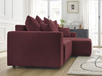 Atilla - Canapé D'Angle Convertible Coffre - Tissu Chiné - Angle Droit