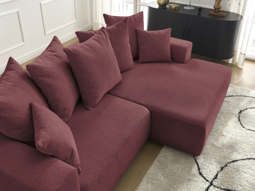 Atilla - Canapé D'Angle Convertible Coffre - Tissu Chiné - Angle Droit