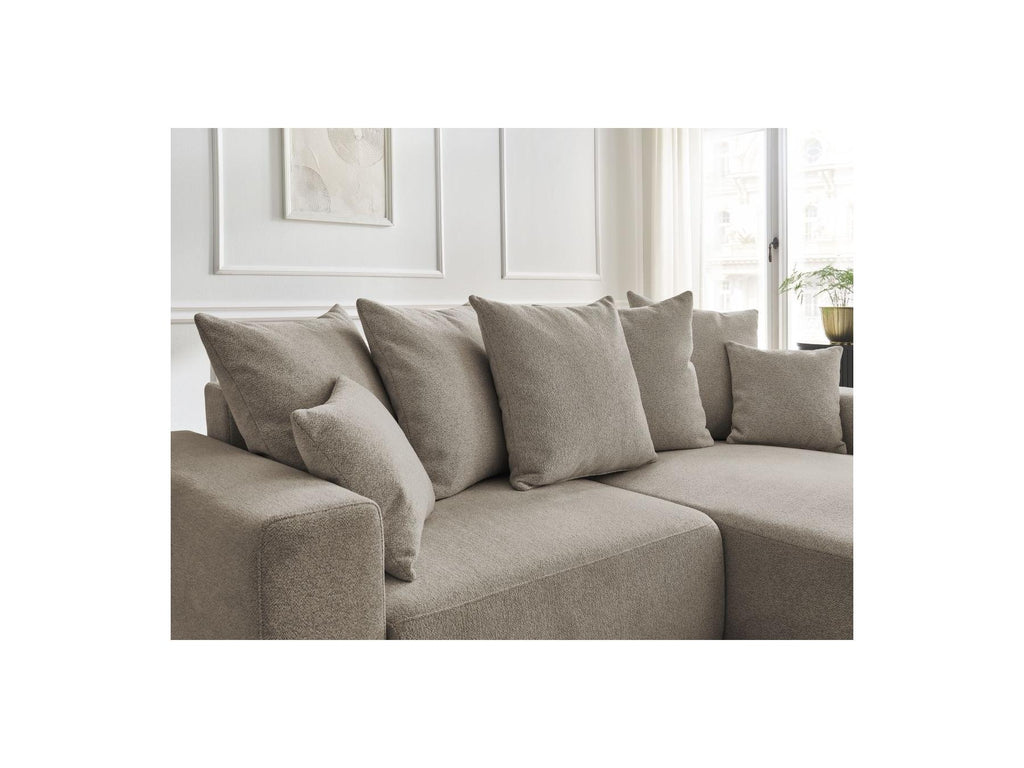 Atilla - Canapé D'Angle Convertible Coffre - Tissu Chiné - Angle Droit