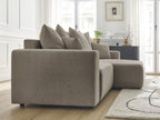 Atilla - Canapé D'Angle Convertible Coffre - Tissu Chiné - Angle Droit