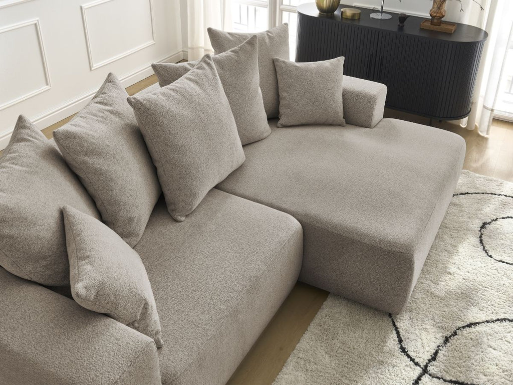 Atilla - Canapé D'Angle Convertible Coffre - Tissu Chiné - Angle Droit