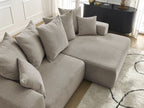 Atilla - Canapé D'Angle Convertible Coffre - Tissu Chiné - Angle Droit