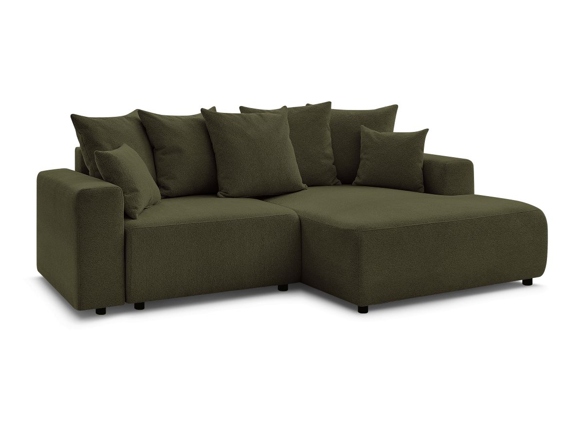 Atilla - Canapé D'Angle Convertible Coffre - Tissu Chiné - Angle Droit
